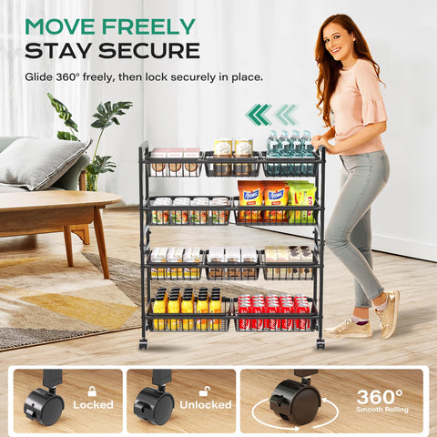 Cinati sturdy steel frame supporting heavy produce and pantry items