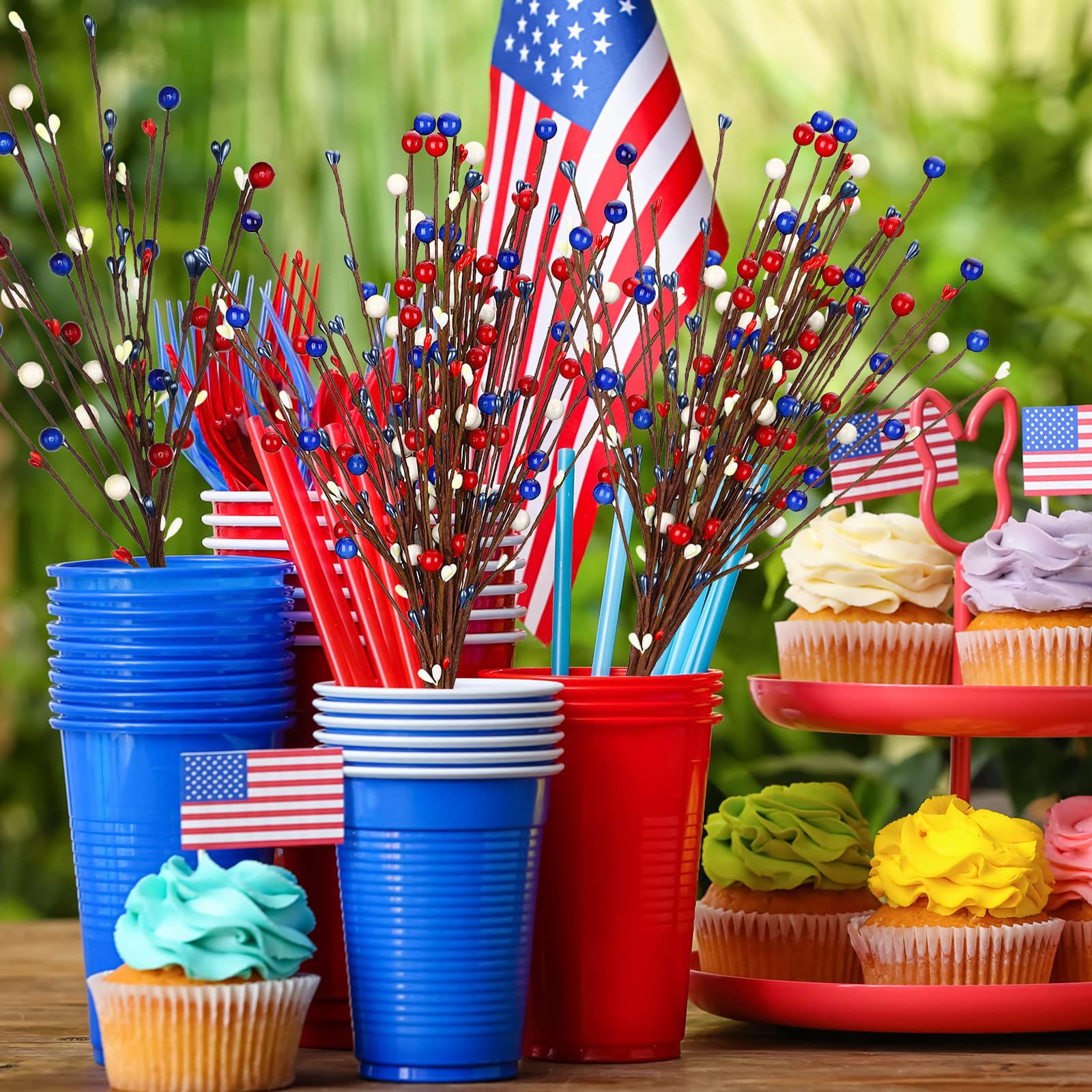 Cindeer indoor outdoor patriotic pick suitable for parties, weddings, and holiday celebrations.