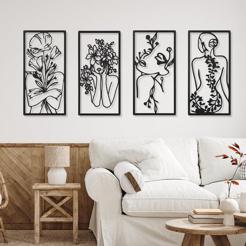 Cindeer modern metal wall art for kitchen and bathroom decor.