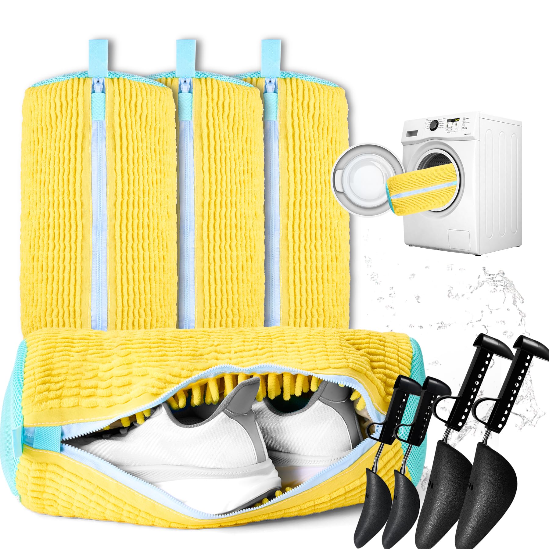 CinGiiCo shoe washing bag 4pc set protecting sneakers during machine wash
