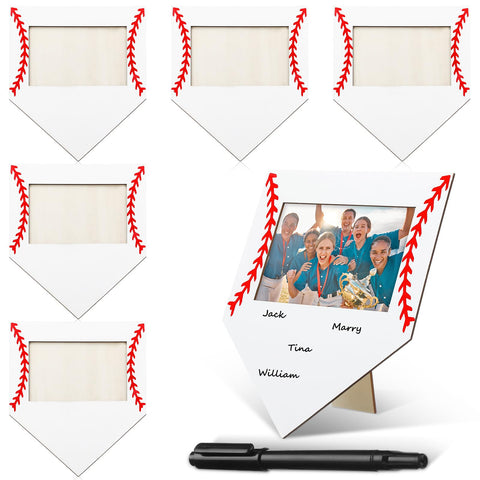Cinnvoice baseball photo frame 6-pack ready for desk display and memories.
