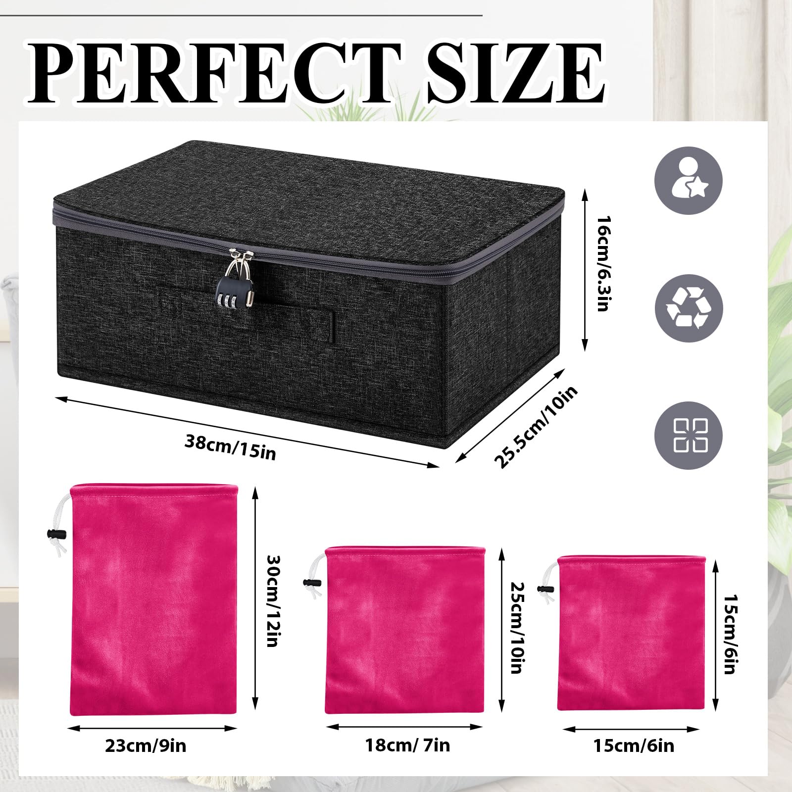 Cinnvoice drawstring toy bag 6x6 inch keeps small items organized and accessible.