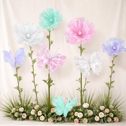 Cinnvoice 20-inch green butterfly flower decor injects natural flair into spaces.