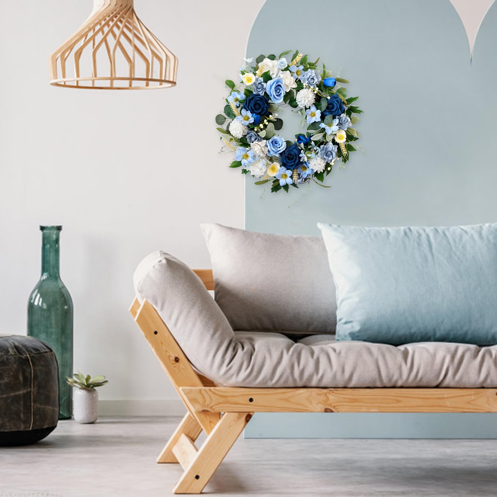 22 inch wreath as a stylish table center for summer decor