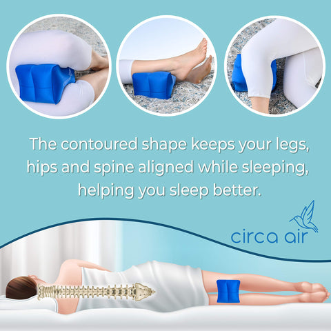 Circa Air inflatable knee support shown in compact travel form