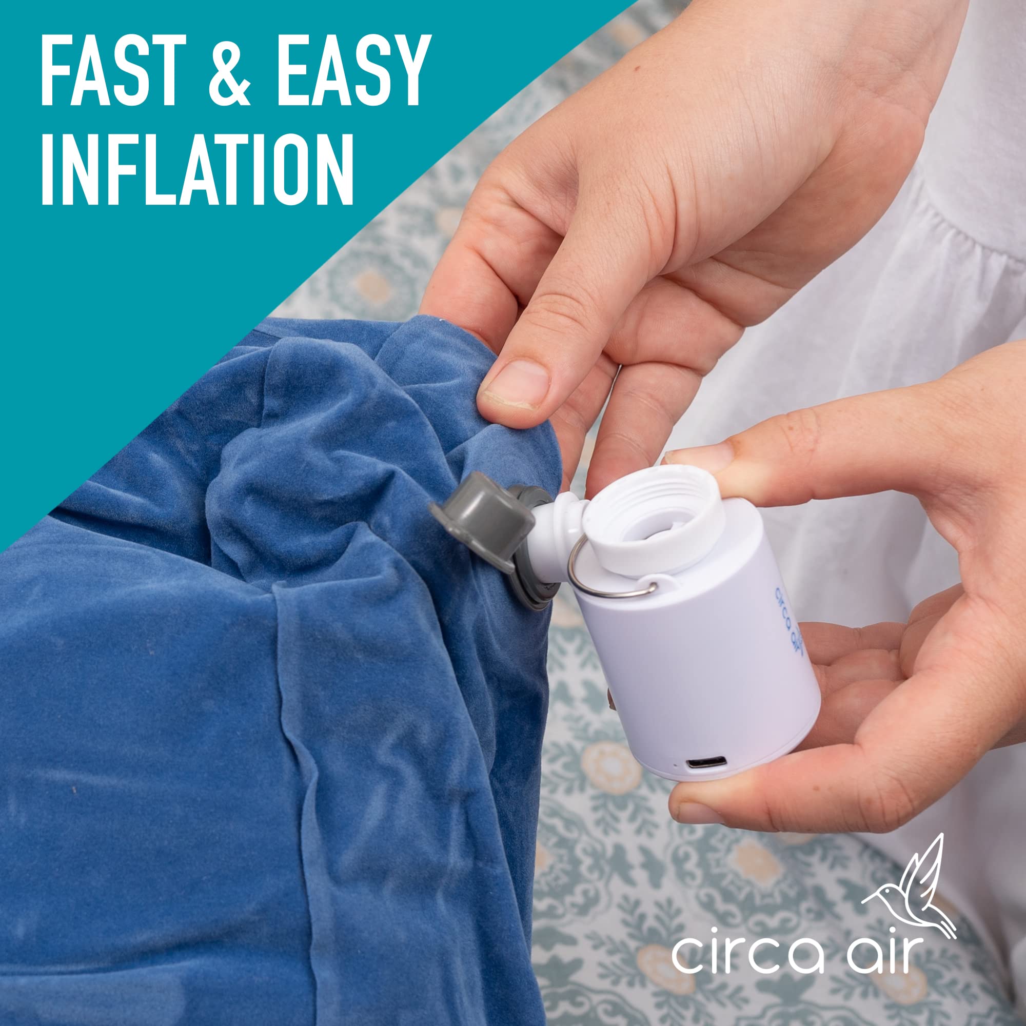 Circa Air mini pump with five nozzles attached.