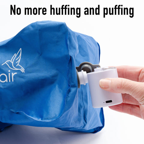 Circa Air mini pump beside a power bank for charging.