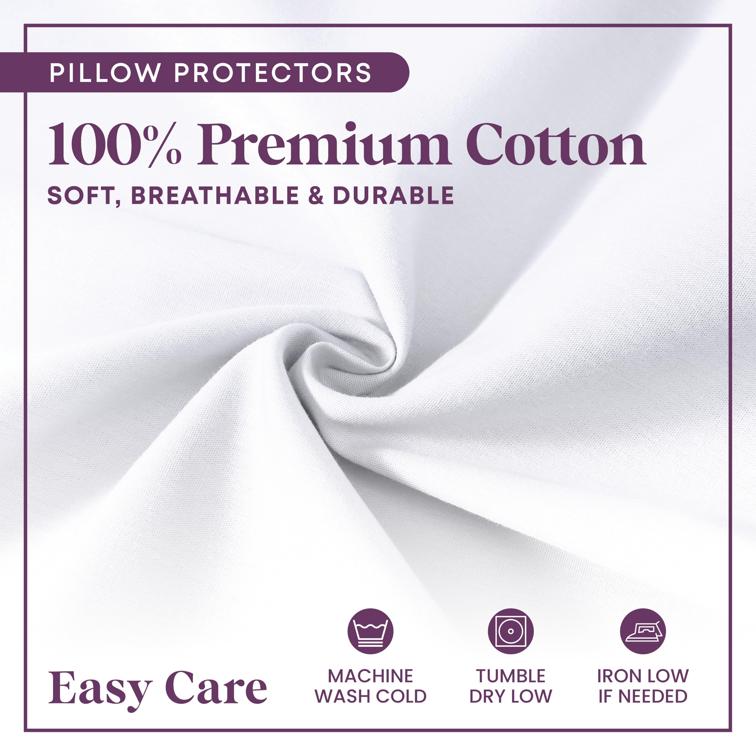 CirclesHome pillow protectors quiet fabric prevents crackling sounds while resting.