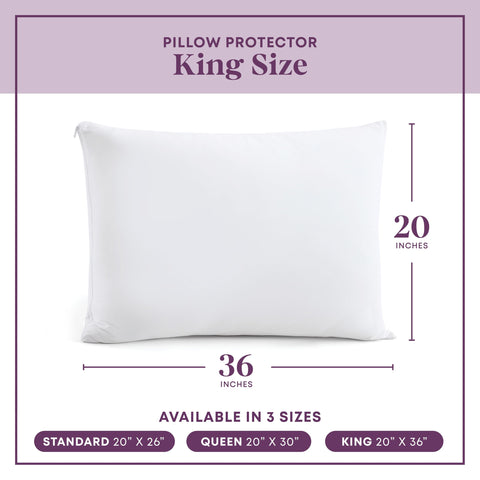 CirclesHome pillow protectors provide a secure zipper and snug fit on king pillows.