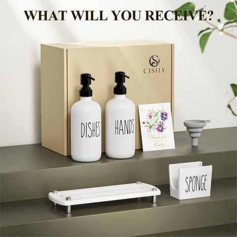 Cisily complete kitchen cleaning solution with dispenser and tray