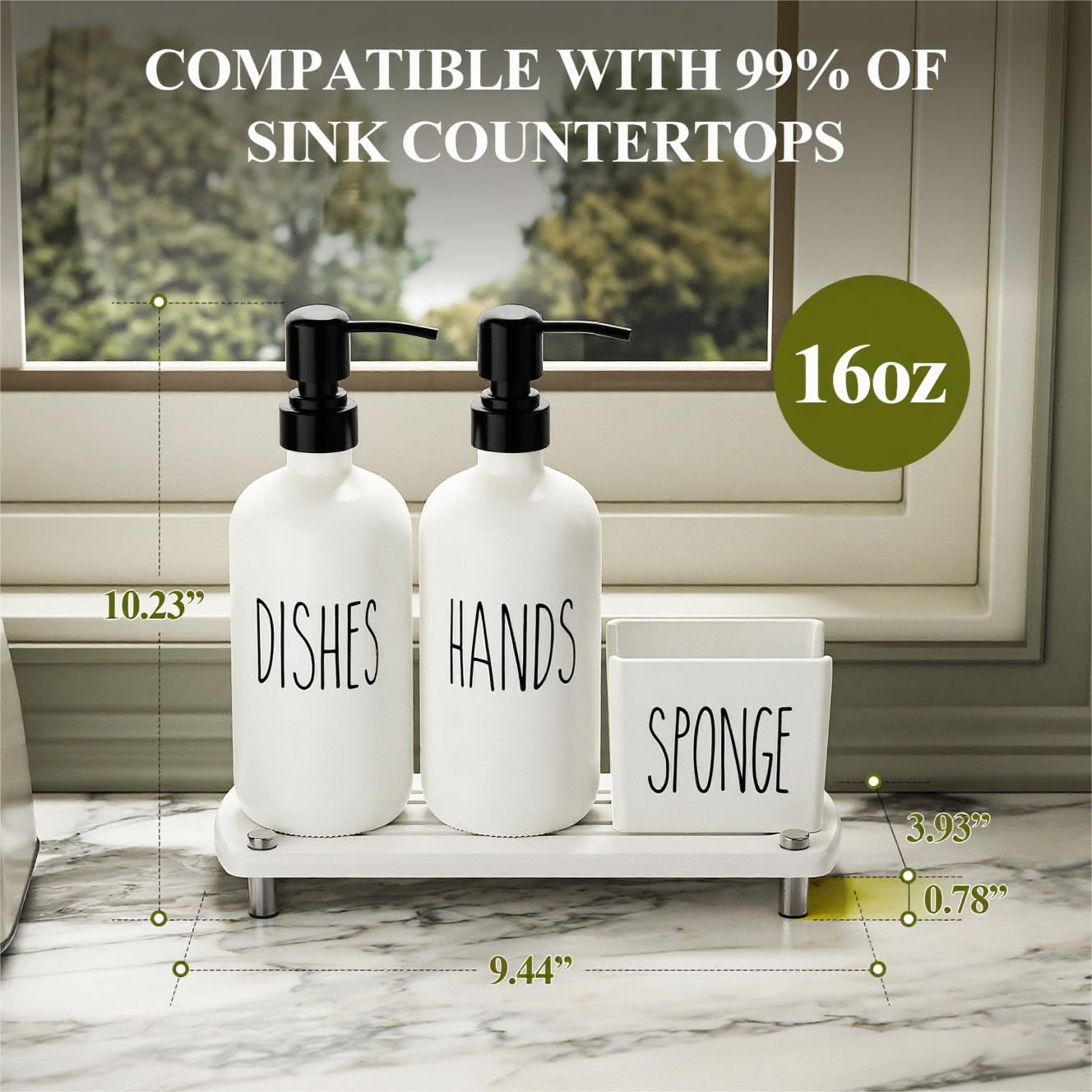 Cisily second glass bottle with gold pump for extra soap storage
