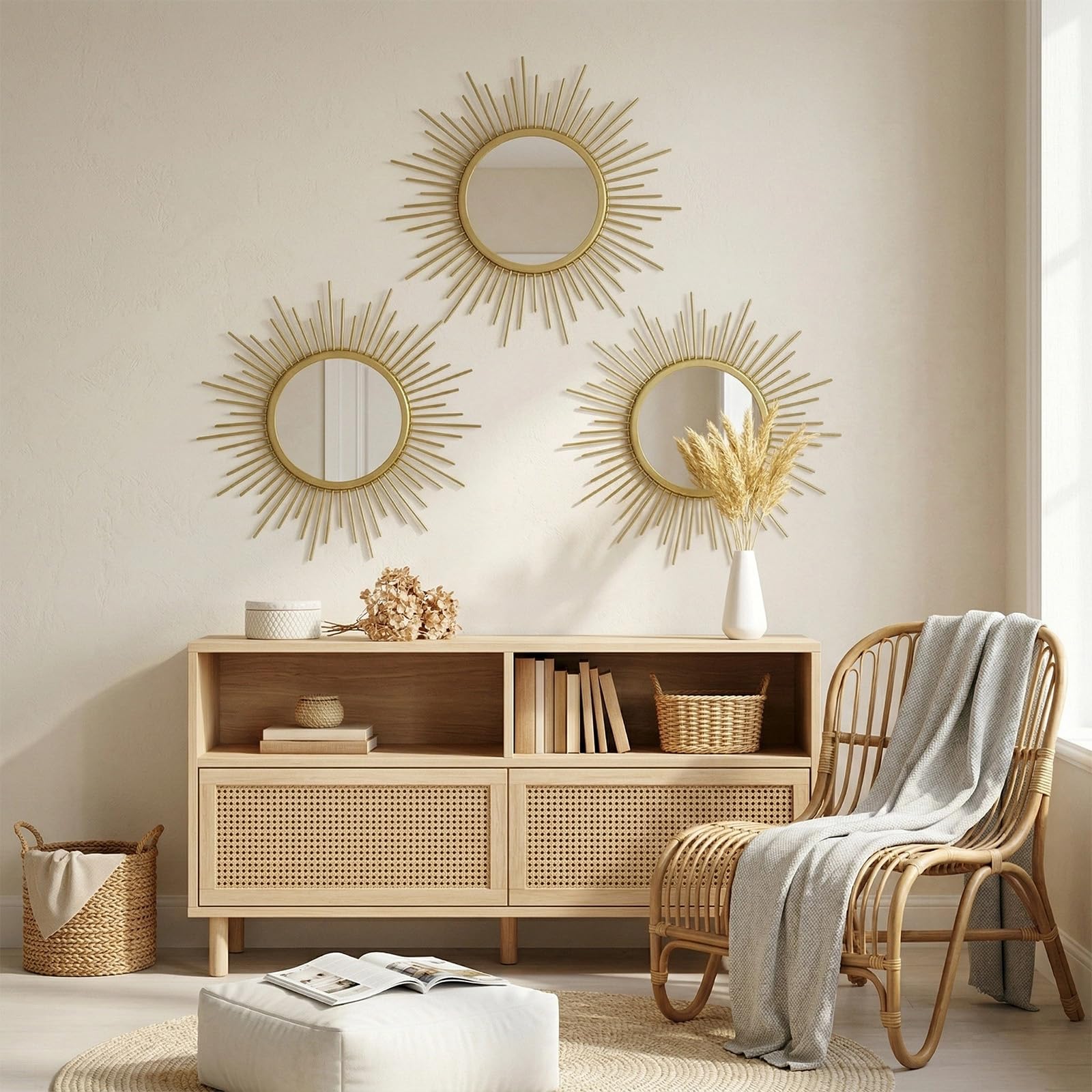 Cityelf gold sunburst wall decor: creates a tasteful focal point.
