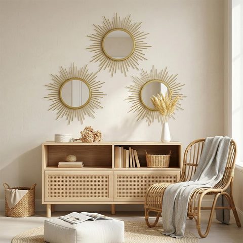 Cityelf gold sunburst wall decor: creates a tasteful focal point.