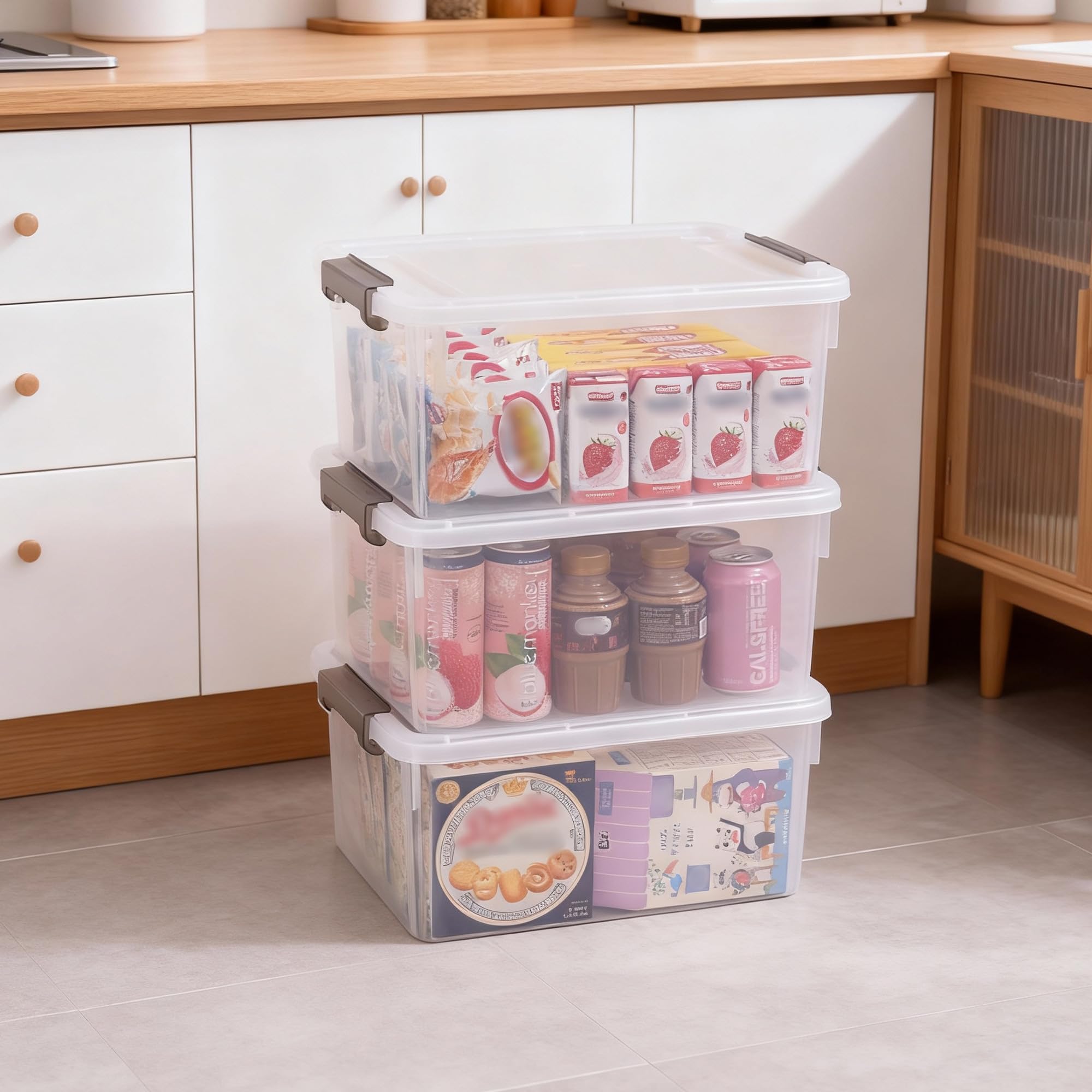 Citylife 17QT storage bin features sturdy handles for easy lifting and carrying