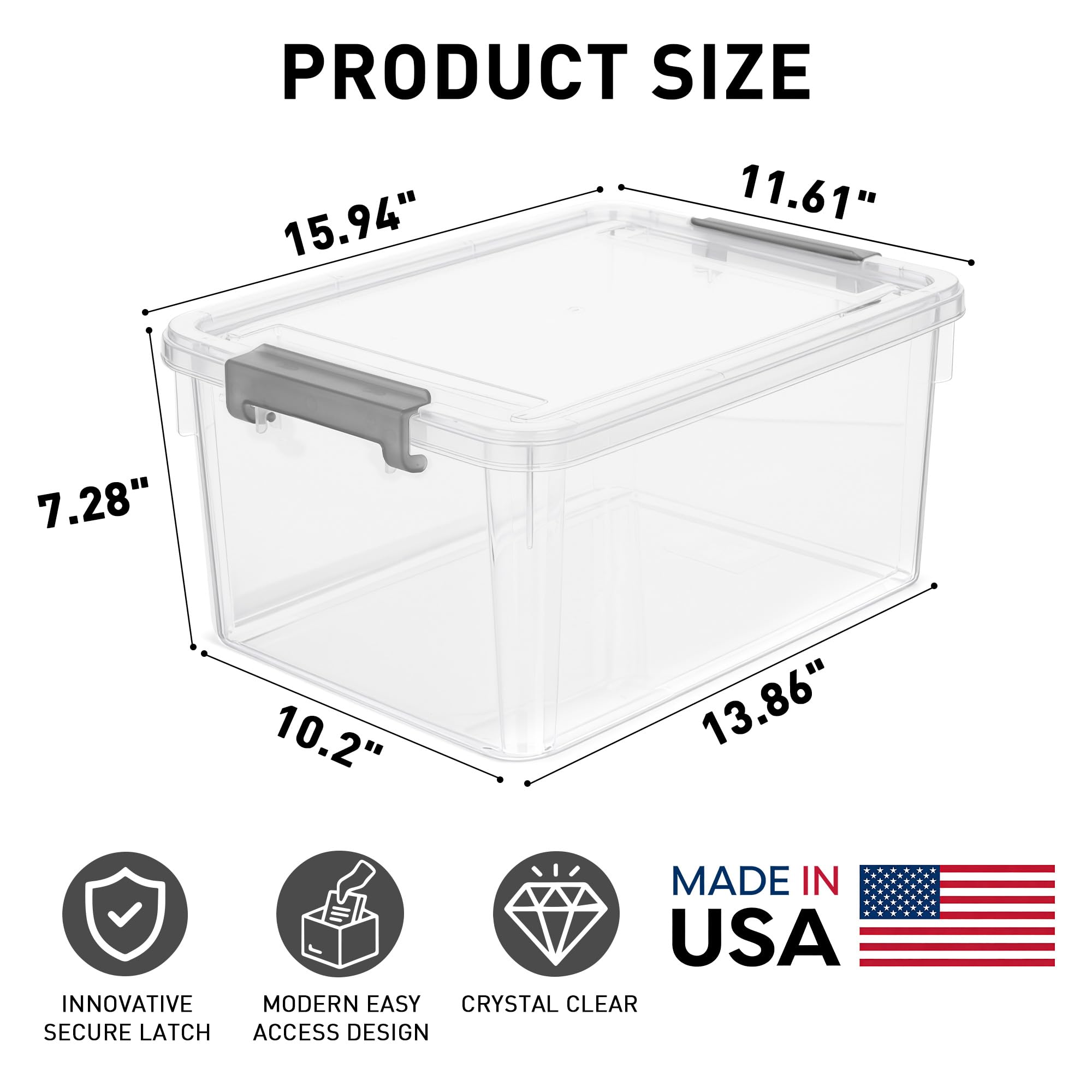 Citylife 17QT bin with grooved lid demonstrates stackable design for space-efficient shelving