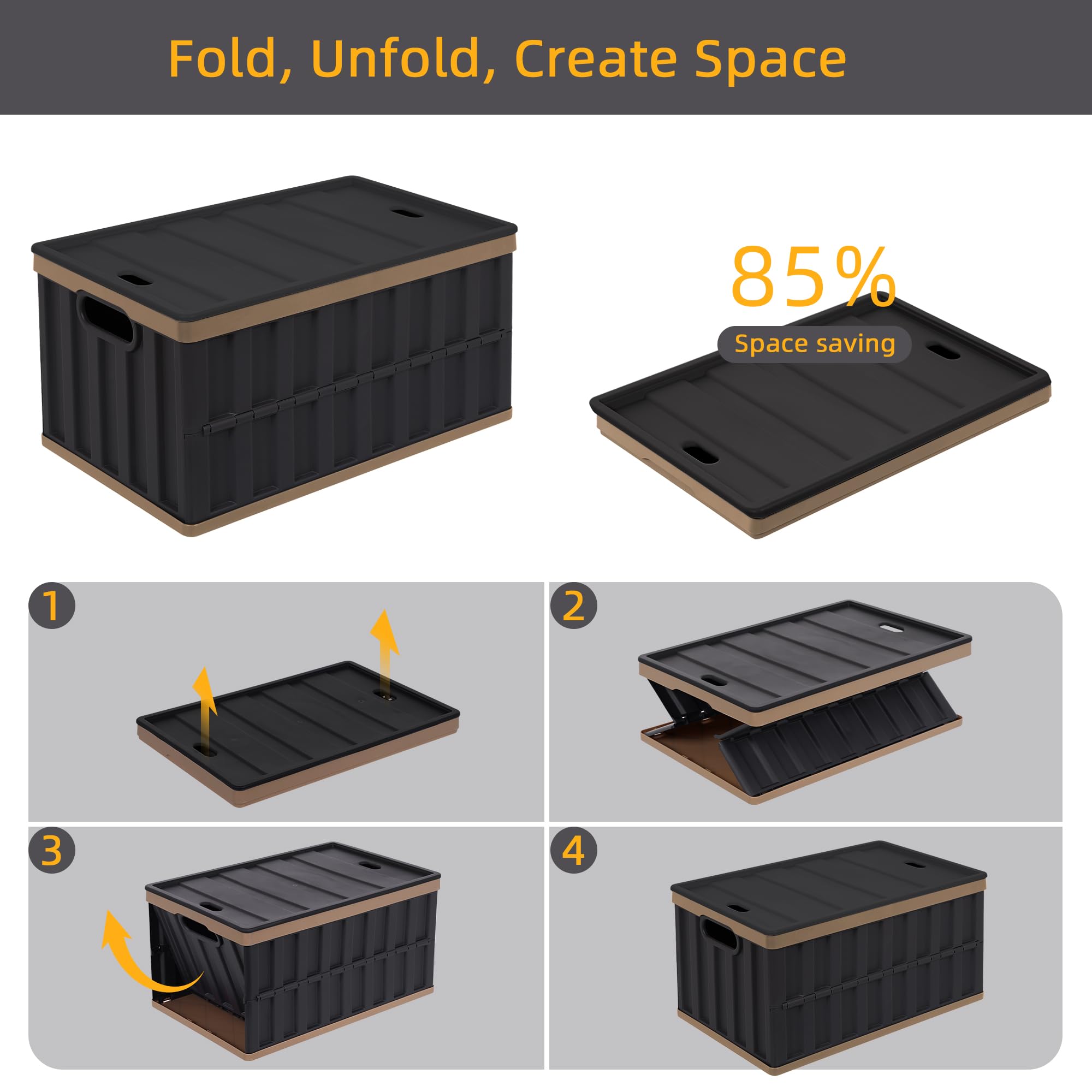Citylife 64L storage bin dimensions for planning garage or closet storage.