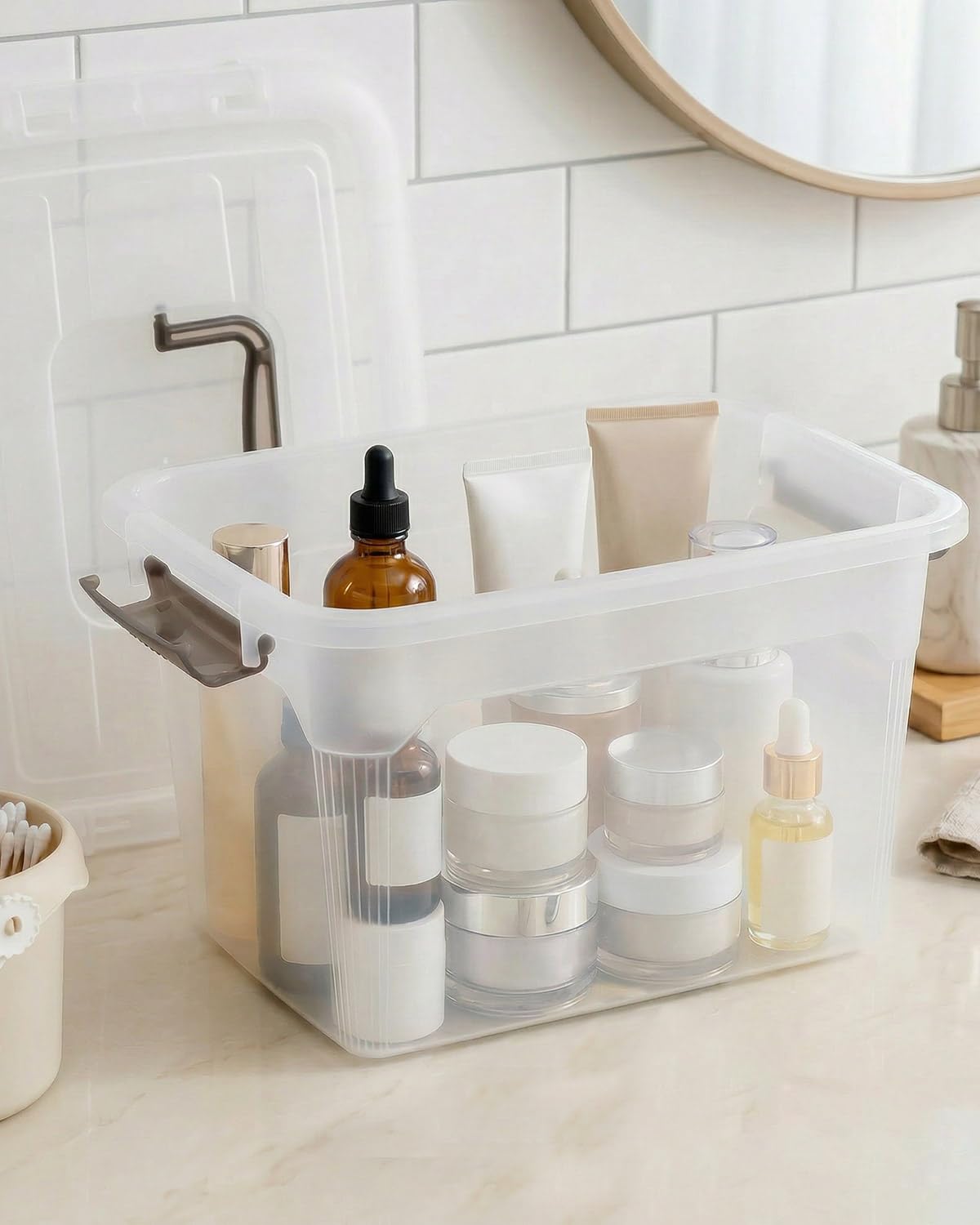 Citylife clear lid seals protect contents from dust.