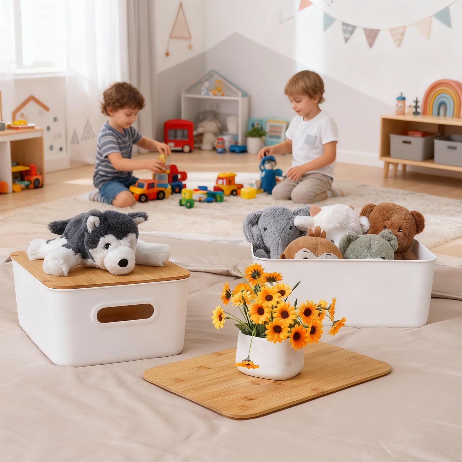 Citylife toy and snack storage bin suited for kids' rooms.