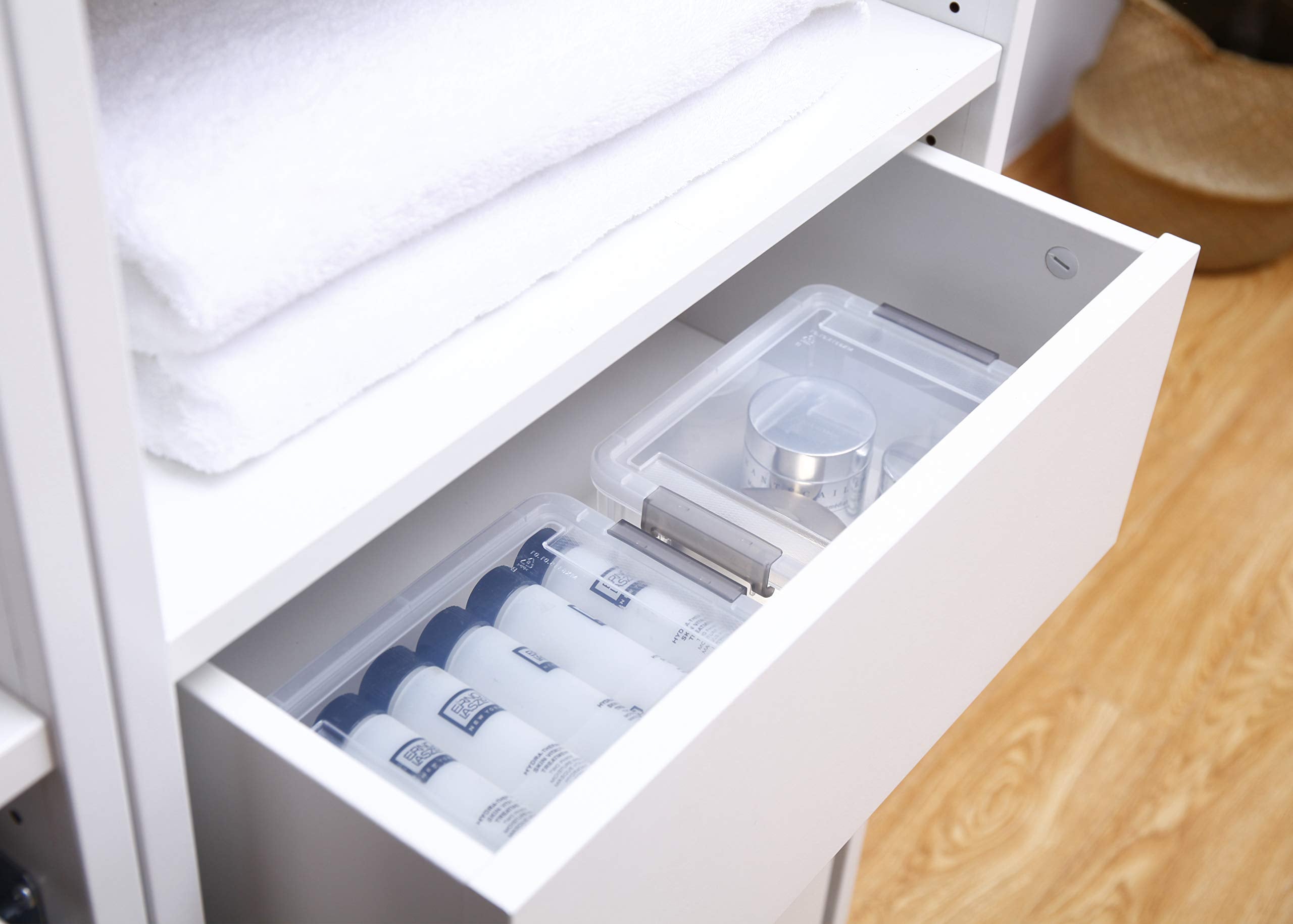 Citylife translucent bin set brightens drawers while showing contents at a glance