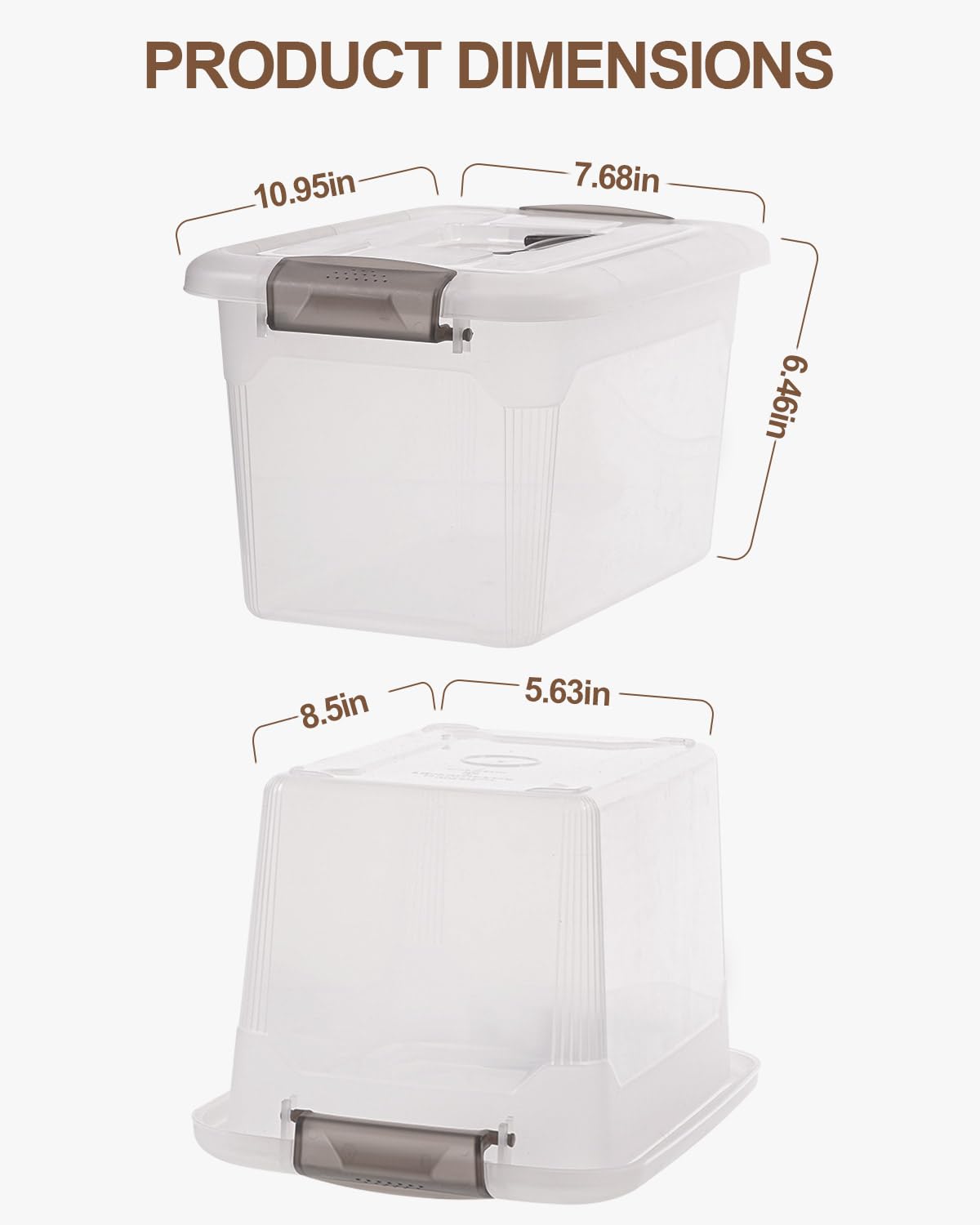 Citylife transparent bin with grey handles for quick content visibility.