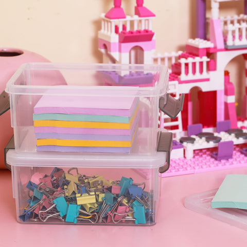 Citylife transparent storage boxes pack for quick access and tidy shelves.