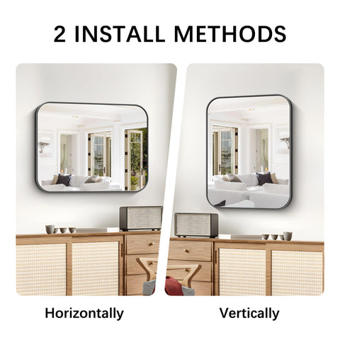 CIVENO aluminum frame mirror delivers rust-resistant support for long-term use.