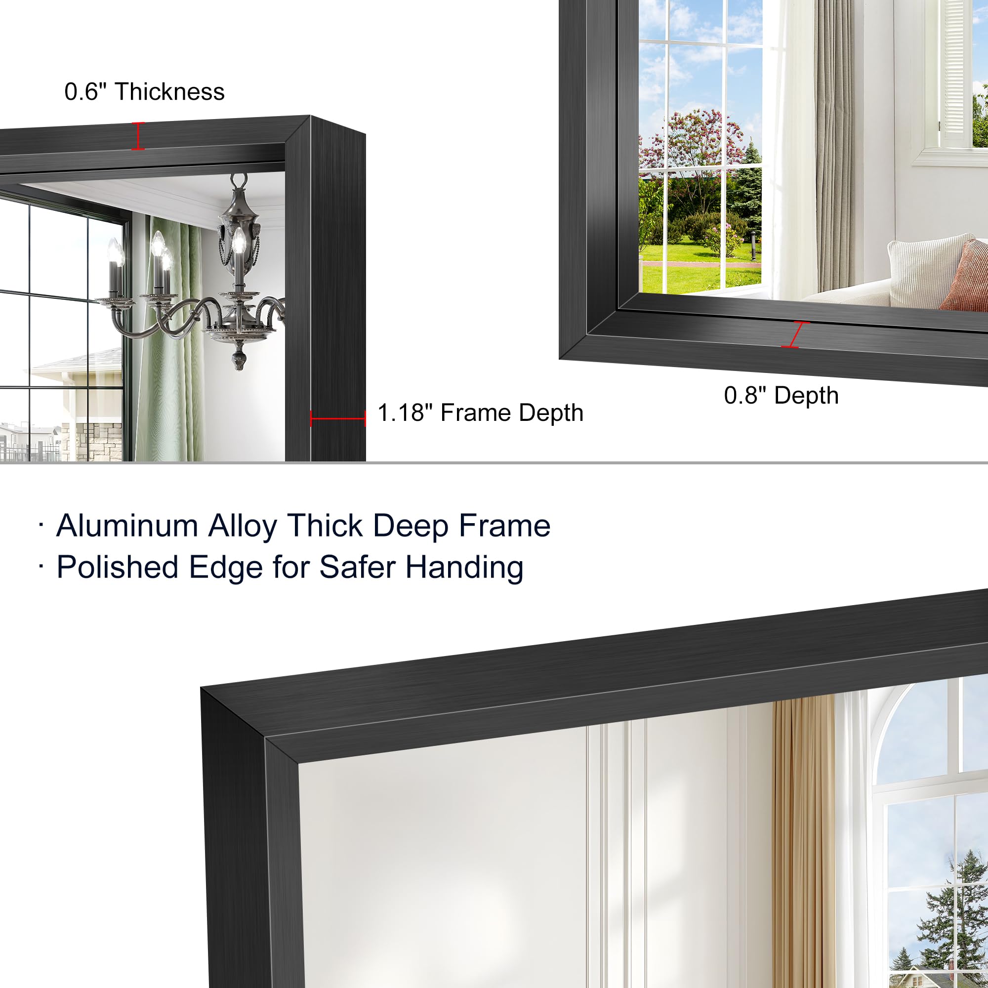 CIVENO versatile rectangle mirror suited for multiple rooms