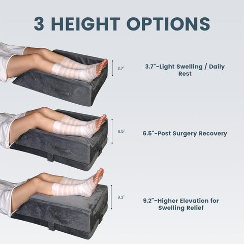 CIVJET pillow shows triple-layer memory foam for durable leg support.