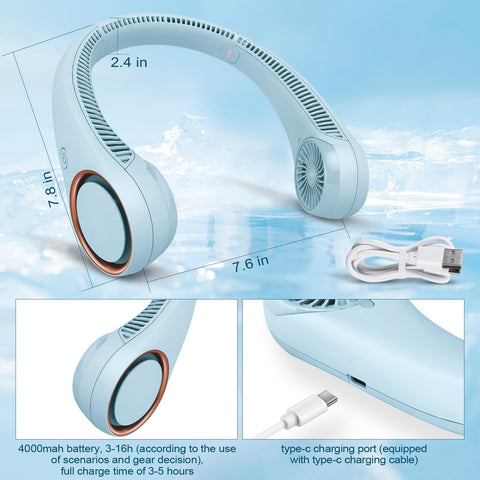 CIVPOWER neck fan offers three speeds for tailored comfort.