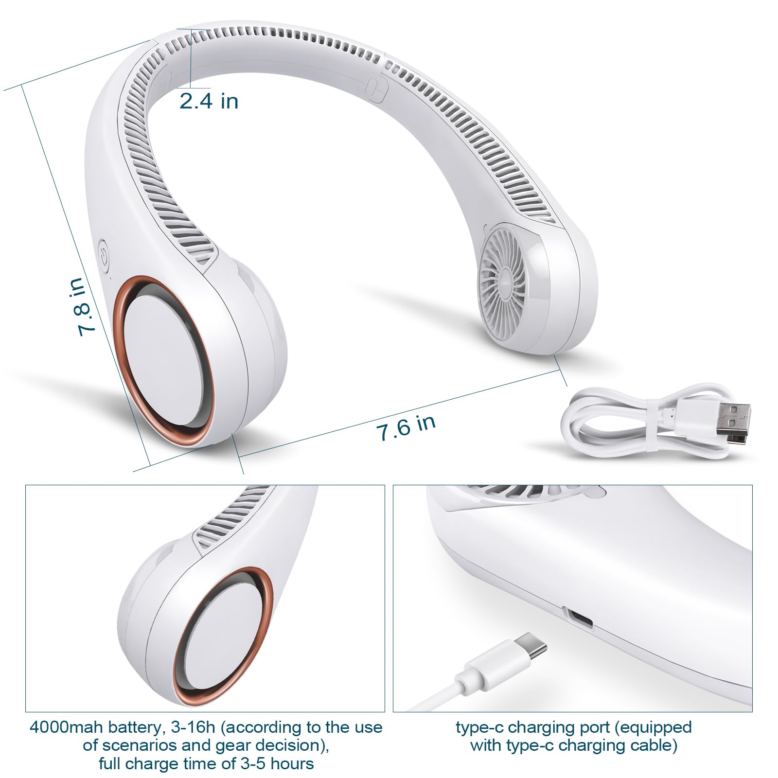 CIVPOWER safe-for-all-ages design fits around the neck during activities.