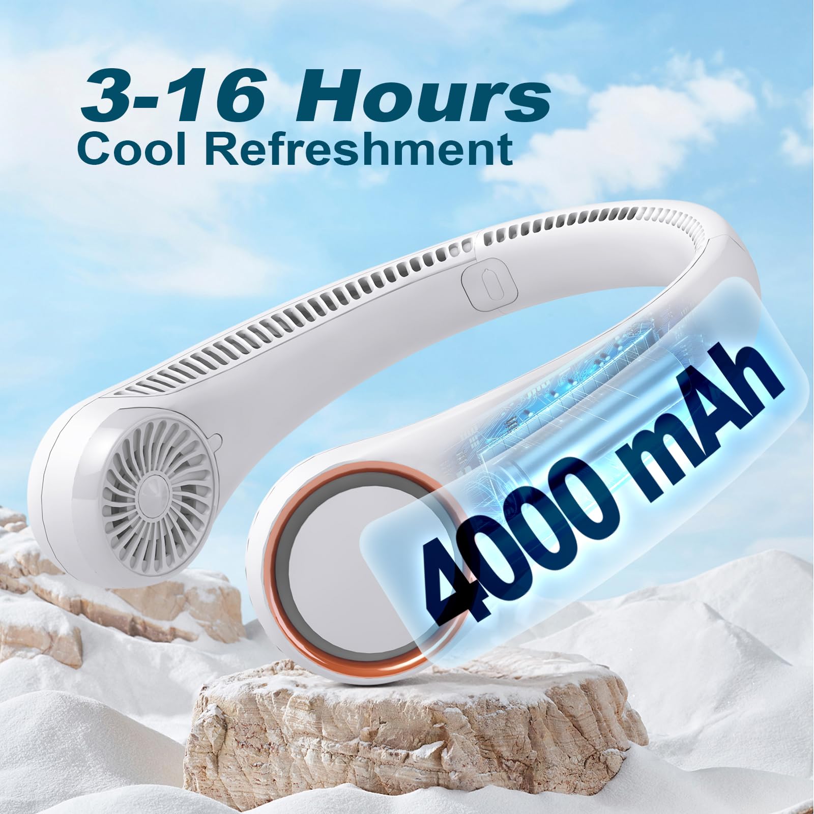 CIVPOWER portable cooling on outdoor adventures with 4000 mAh battery.