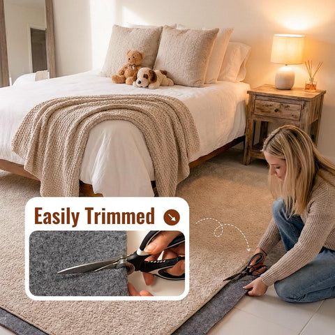 Cizistom rug pad reduces noise from foot traffic and furniture movement