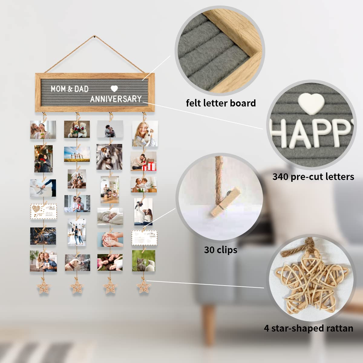 CJIAWYS 30 clips securely hold photos for quick rearrangement