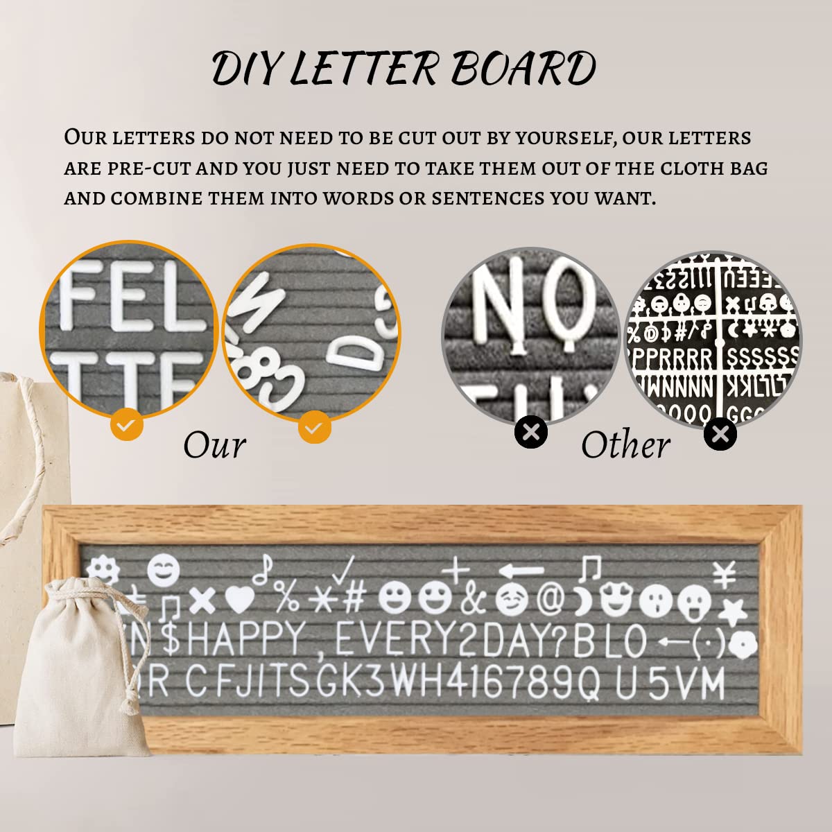 CJIAWYS oak wood felt board delivers sturdy, long-lasting displays