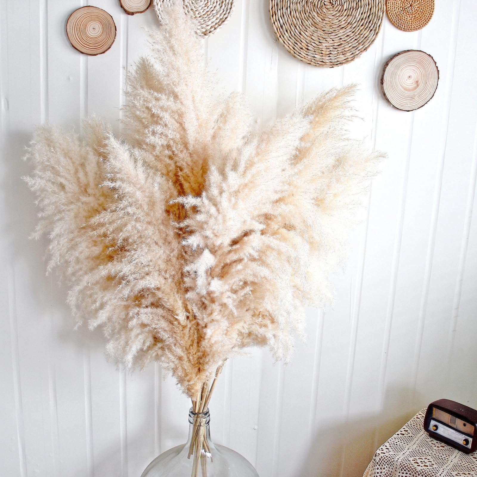 CKBT pampas grass boho-contemporary touch complements neutral color schemes.