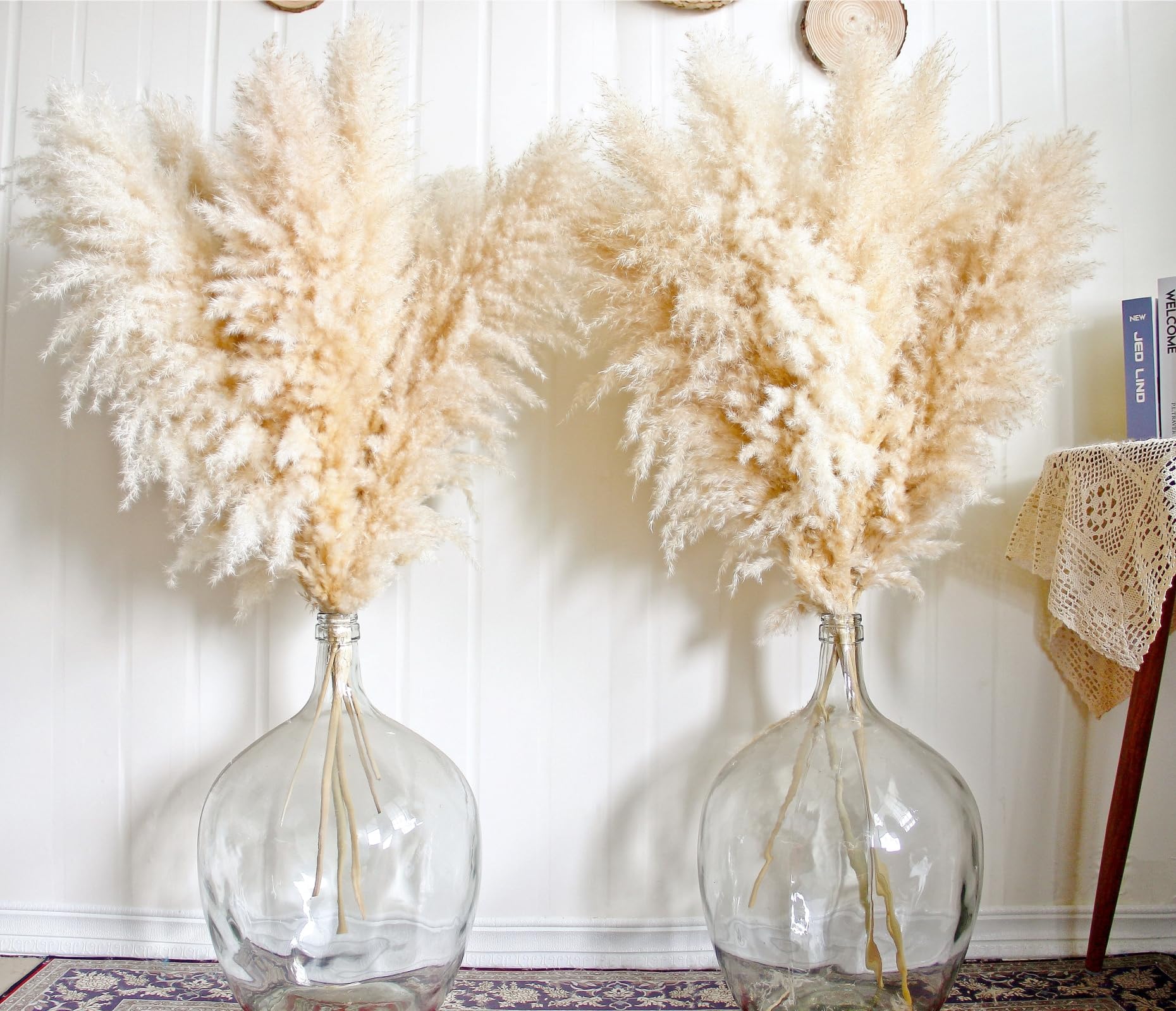 CKBT pampas grass close-up reveals feathery plumes ideal for boho styling.