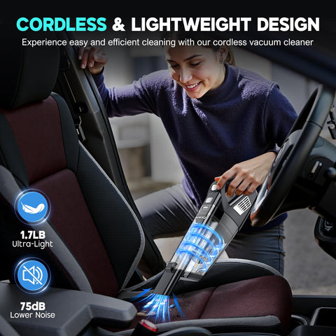 CKIKH handheld vacuum compact-design emphasizes light weight and portable cleaning.