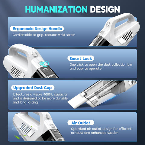 CKIKH lightweight handheld vacuum design in use