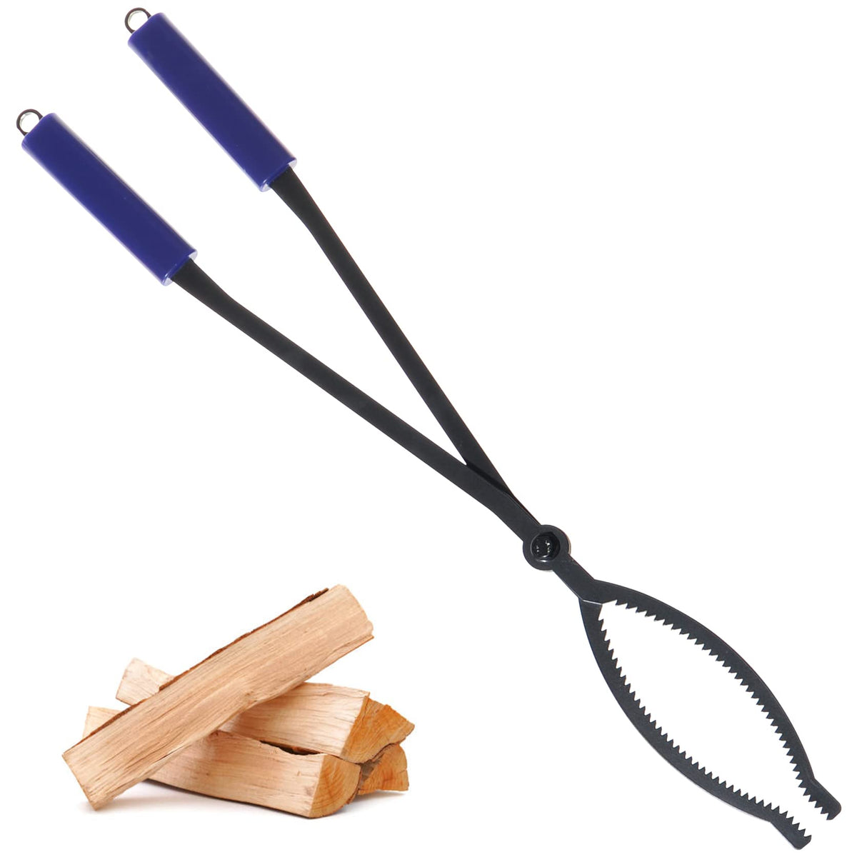 CKLT 28-inch firewood tongs with a long reach for safe log handling