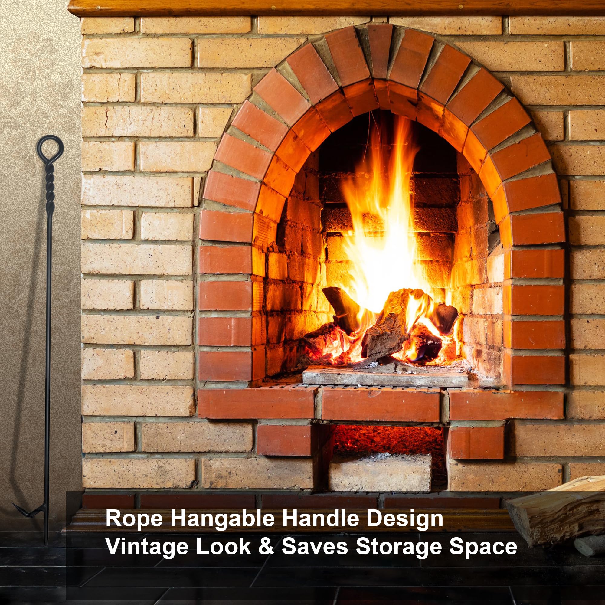 CKLT patent-design fire poker highlights original craftsmanship for outdoor use.