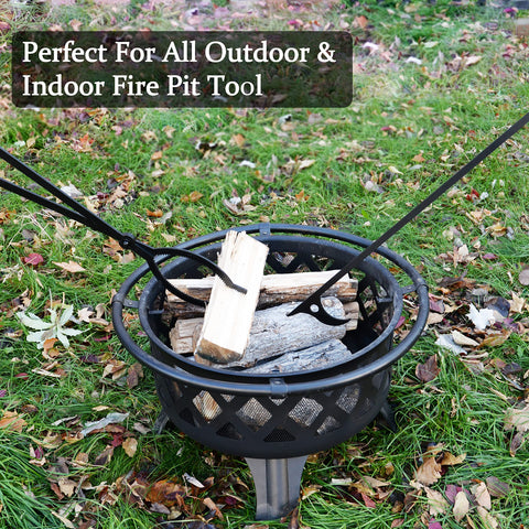 CKLT indoor outdoor fire pit setup showcasing versatile tool set.