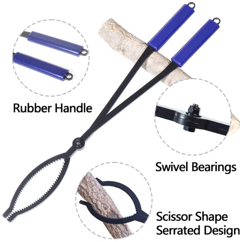CKLT serrated scissor design grips thick logs securely