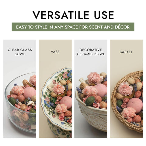 Claire Burke potpourri releases fragrance for months.