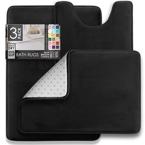Clara Clark 3Pcs large 20x32 rug with memory foam for warm feet