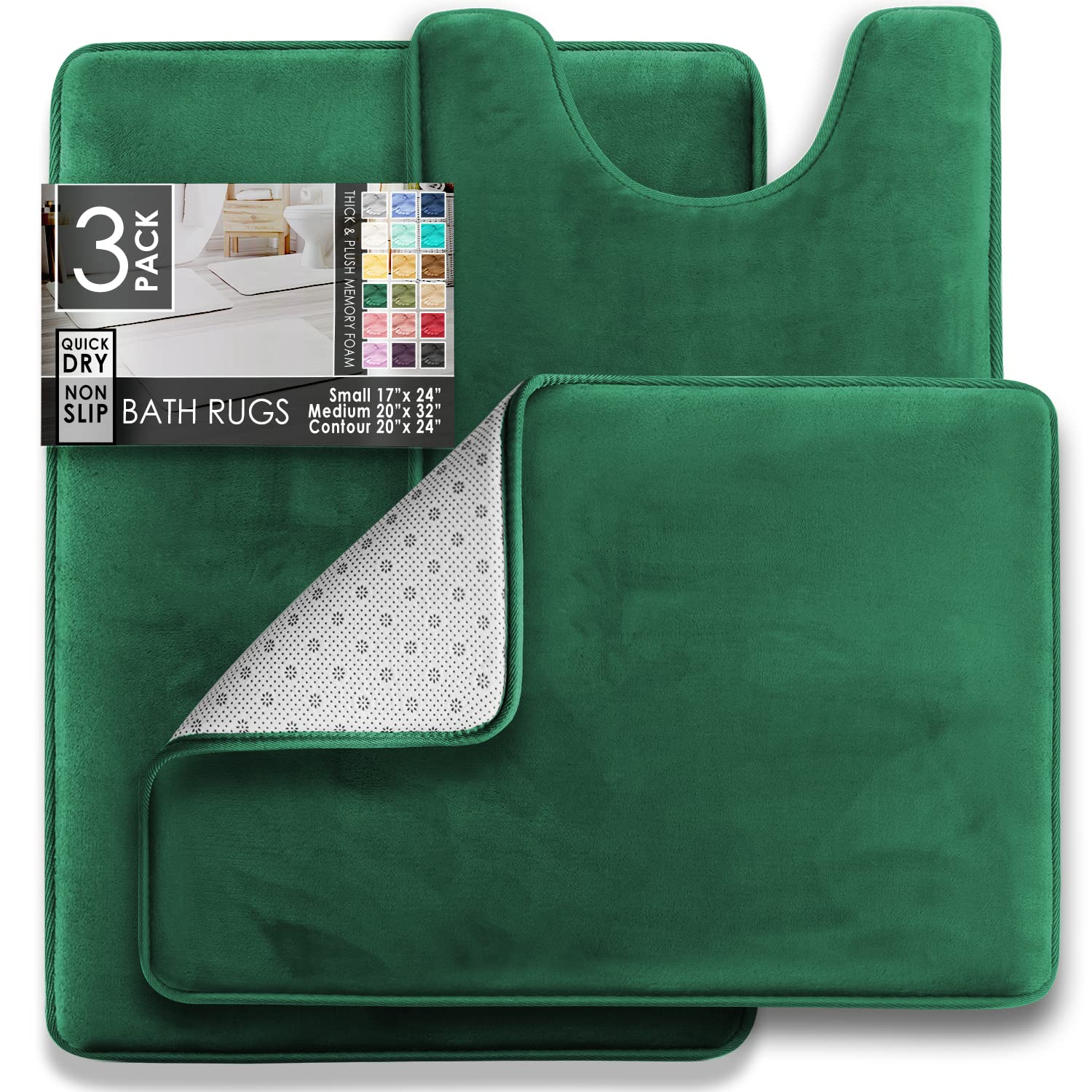 Clara Clark large 20x32 bath rug with memory foam for cushioned steps.