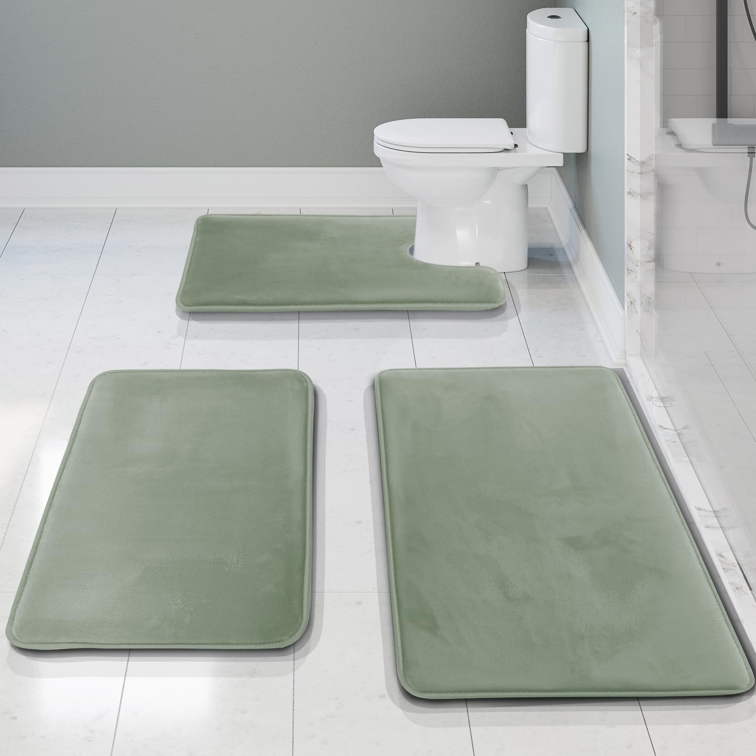 Clara Clark large bath rug 20x32 with non-slip backing for steady footing