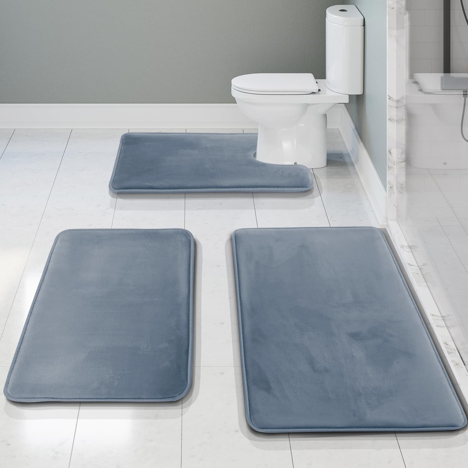 Clara Clark bath rug set large 20x32 demonstrates generous coverage and cloud-soft comfort.