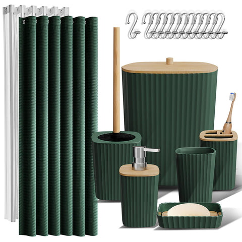 Clara Clark bathroom accessories set on counter for tidy, spa-like routines.