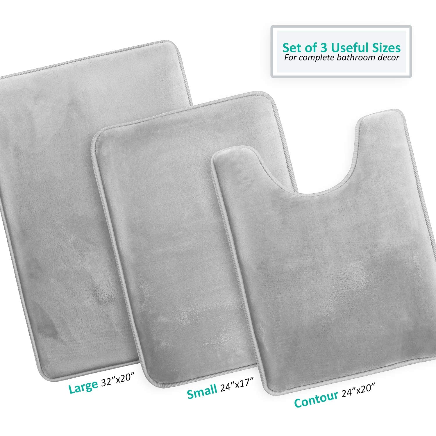 Clara Clark contour bath rug 24x20 supports steady steps with non-slip backing.