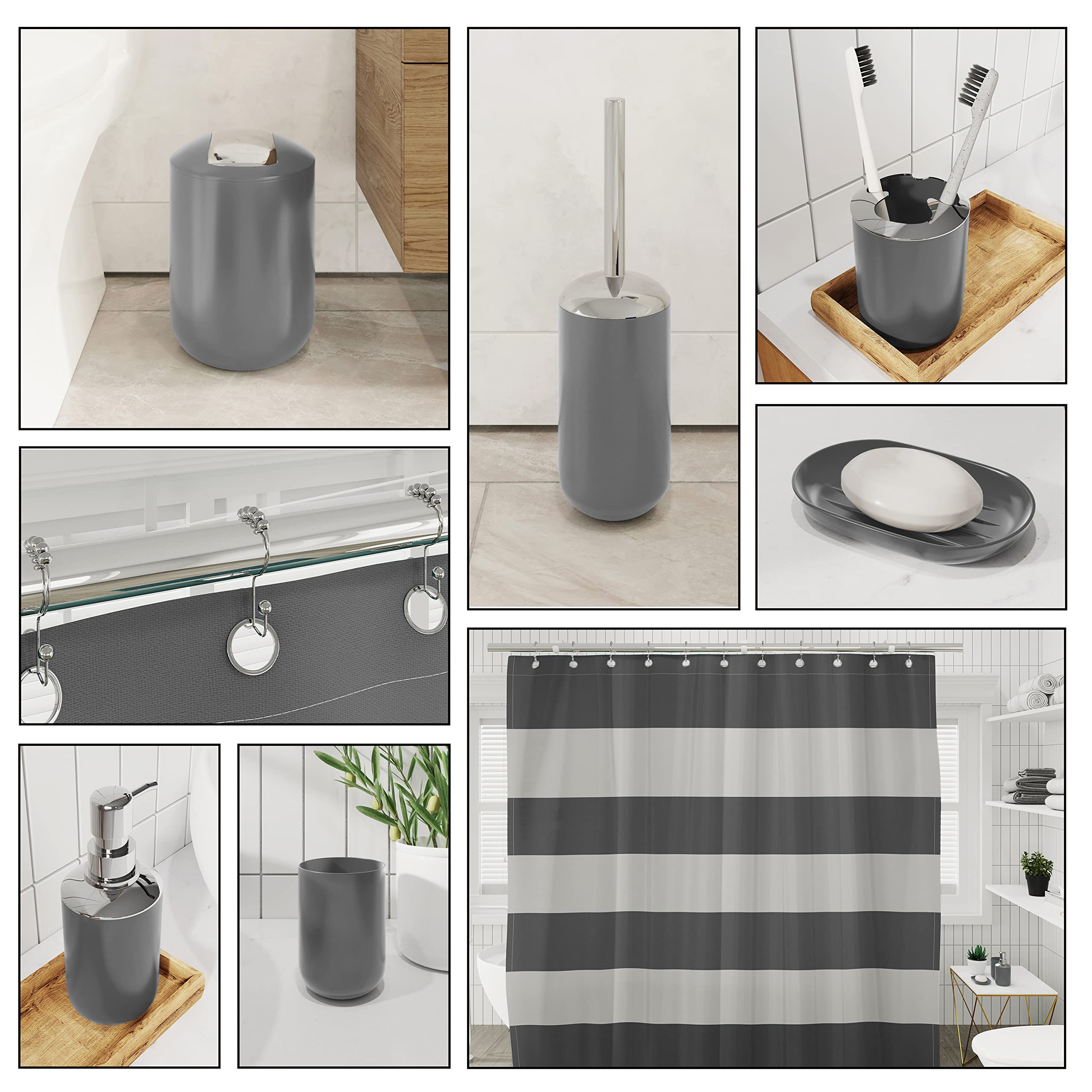 Clara Clark fabric shower curtain 72x72 adds soft texture and privacy